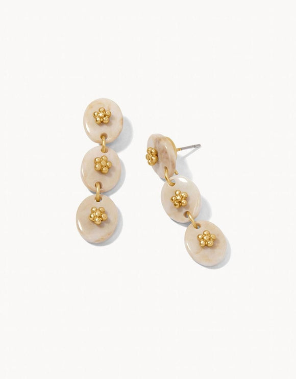 Harbor Linear Resin Earrings Flowers/Cream
