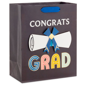 Hallmark 9.6" Congrats Grad Diploma Scroll Medium Graduation Gift Bag