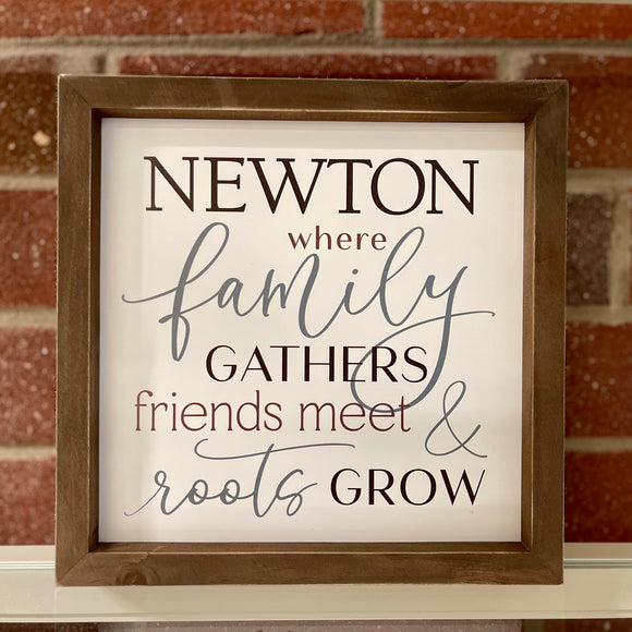 Newton Family Friends Box Sign