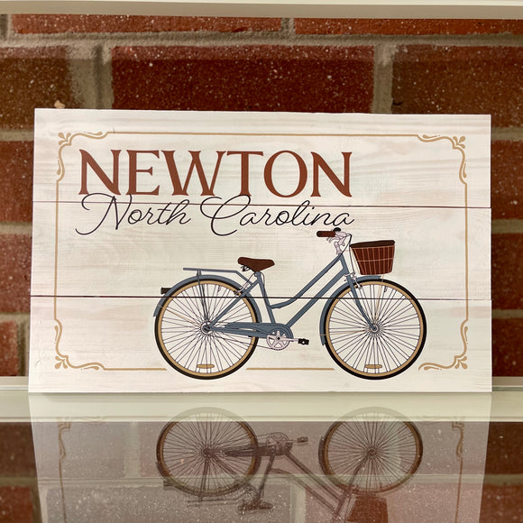 Newton NC Bike Pallet Sign