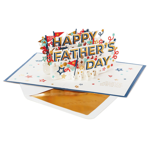 Hallmark Stars and Pennants 3D Pop-Up Father's Day Card