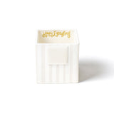 White Stripe Mini Nesting Cube Small