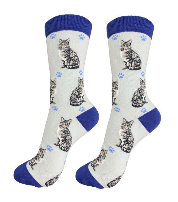 Happy Tails Socks Silver Tabby Cat