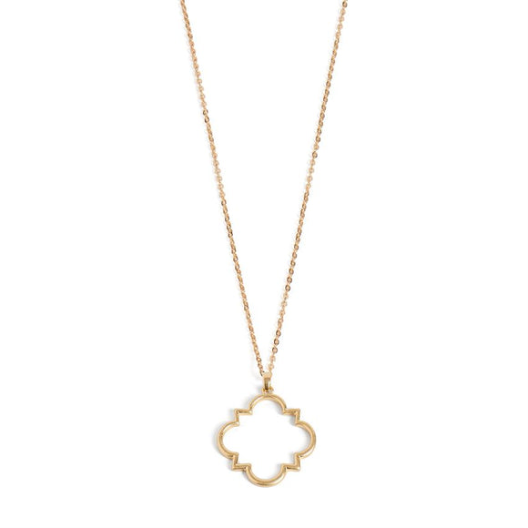 Whispers Gold Geo Outline Dangle Necklace